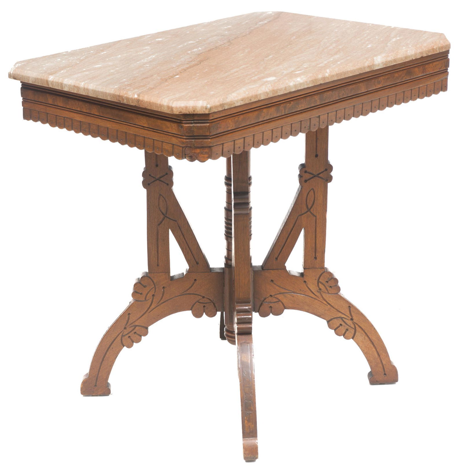 Marble Top Eastlake Style Hall Table (1 of 3)