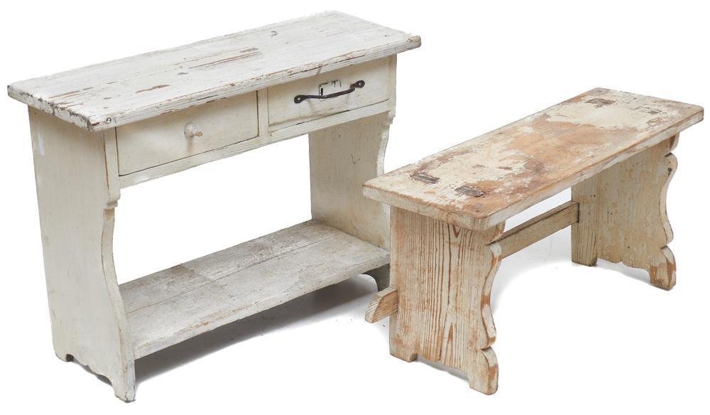 Pair of Rustic Farmhouse Benches (1 of 4)