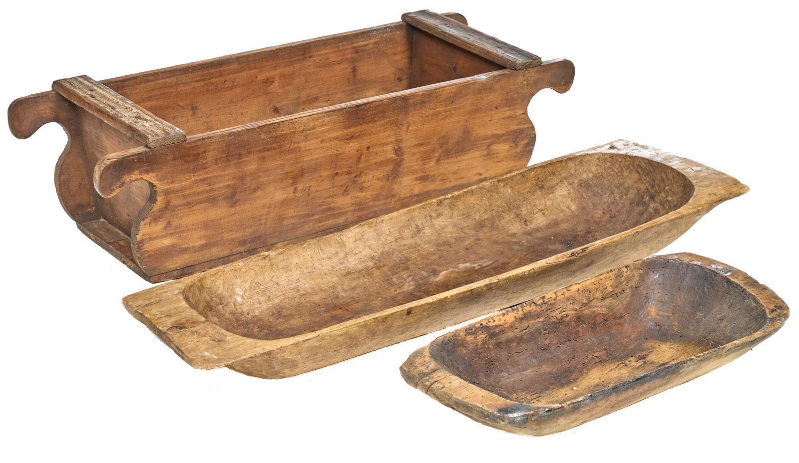 Set of 3 Rustic Farmhouse Wooden Troughs (1 of 4)