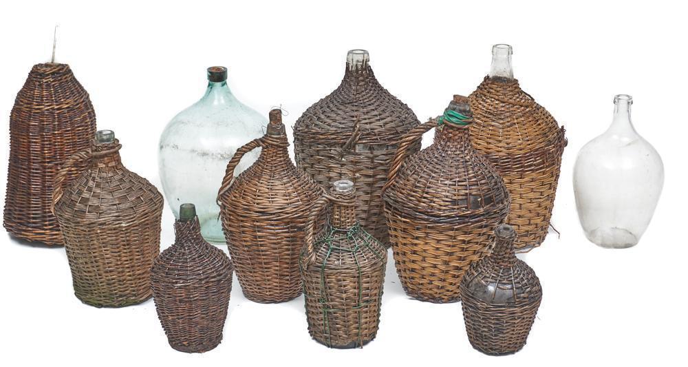 Lot of 11 Vintage Hand Blown Glass Carboys (1 of 6)