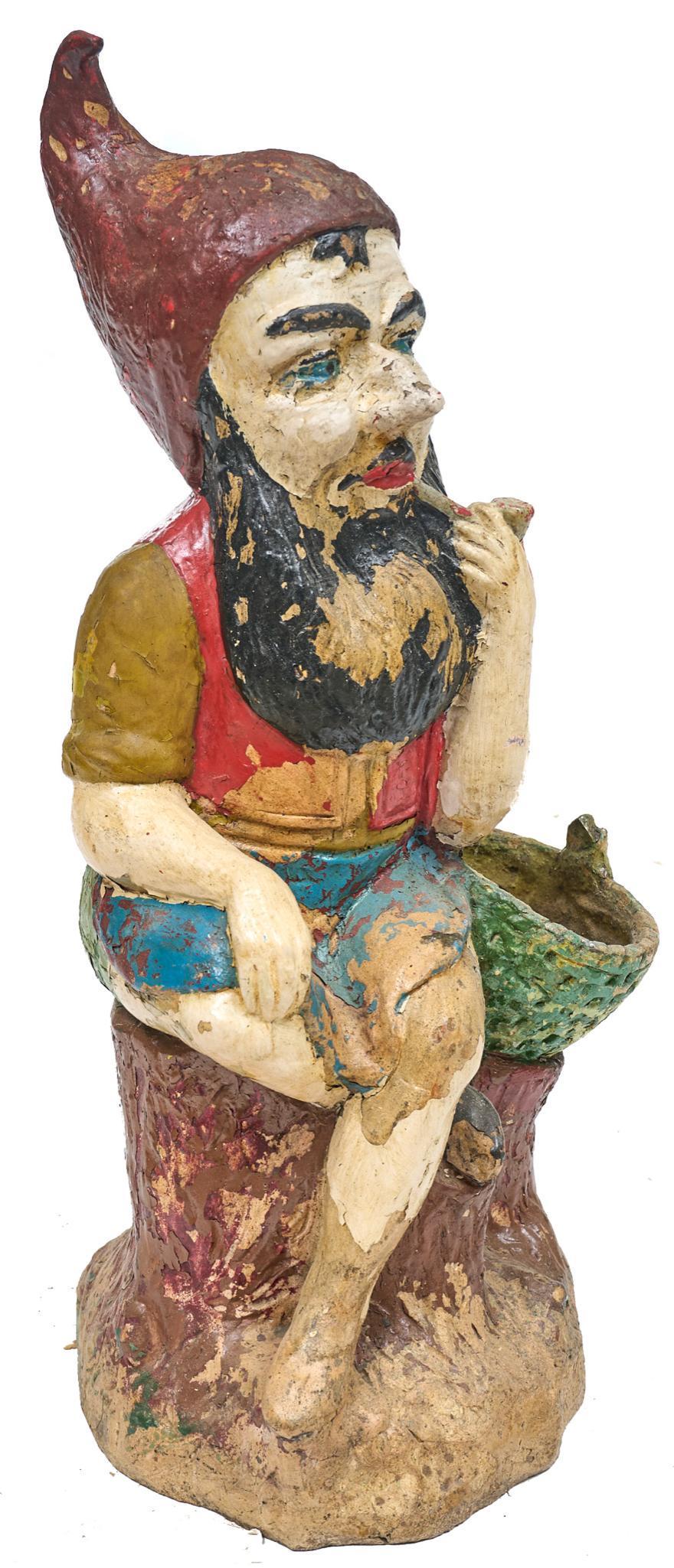 Vintage Plaster Garden Gnome (1 of 4)