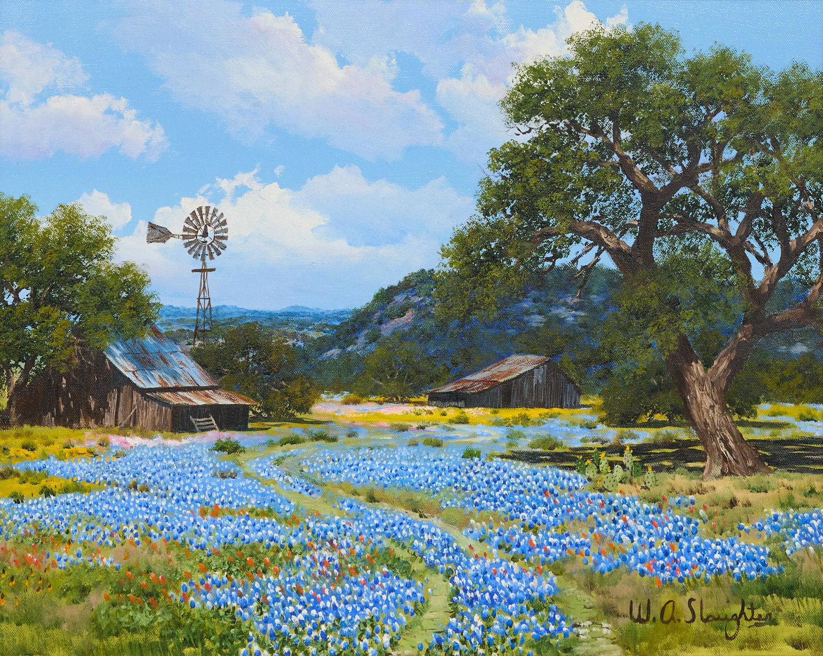 William A. Slaughter (1923-2003), Field of Bluebonnets (1 of 4)