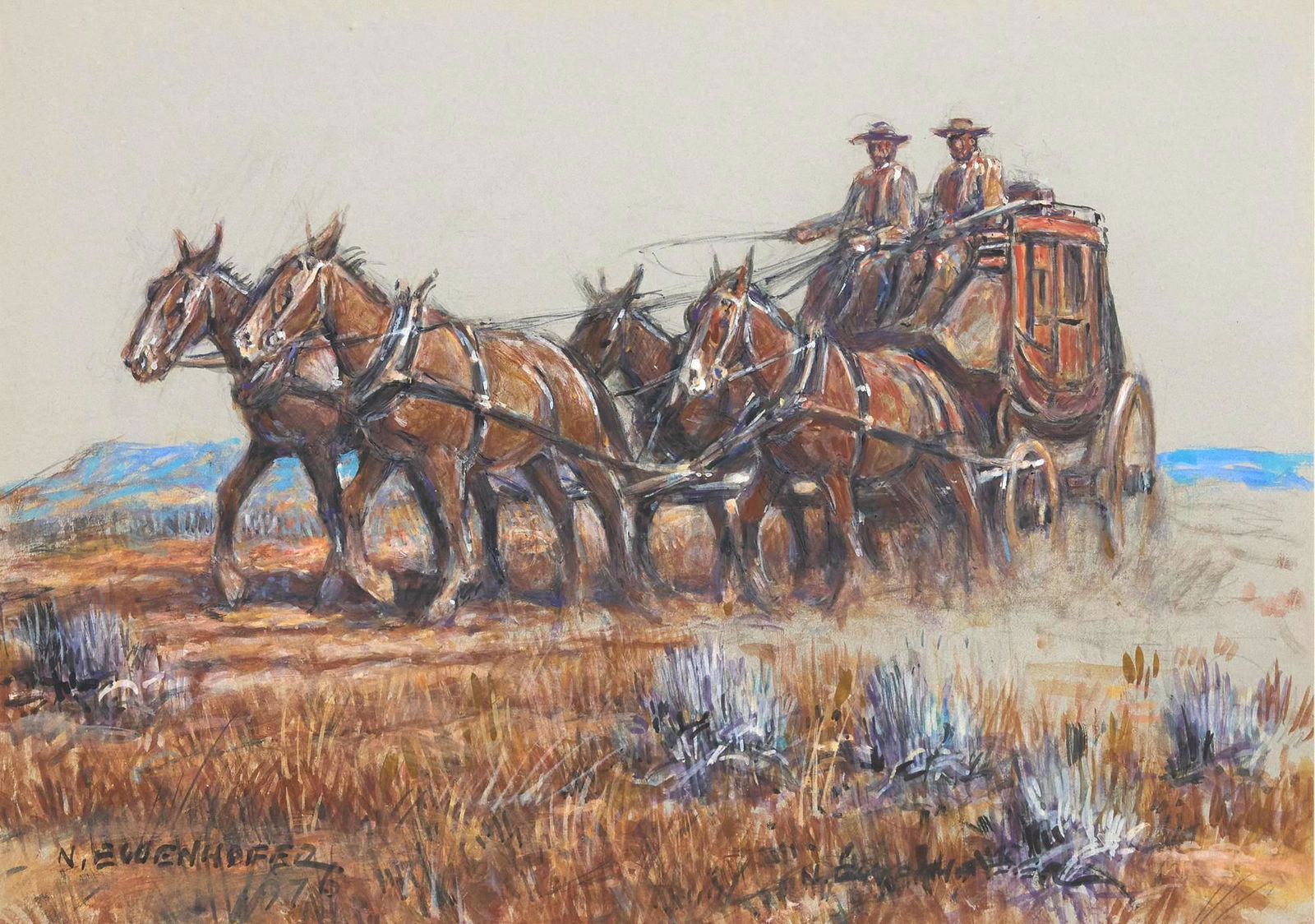 Nick Eggenhoffer (1897-1985), "Stagecoach" (1 of 7)