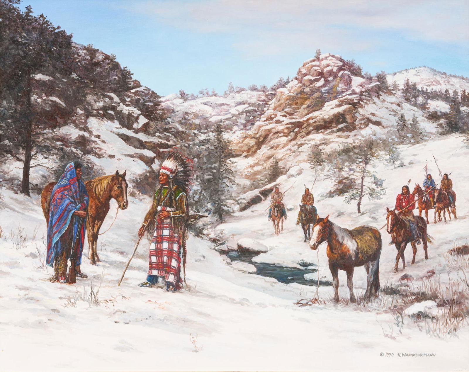 Hubert Wackermann (b. 1945), "Ute Scouting Party", 1990 (1 of 6)