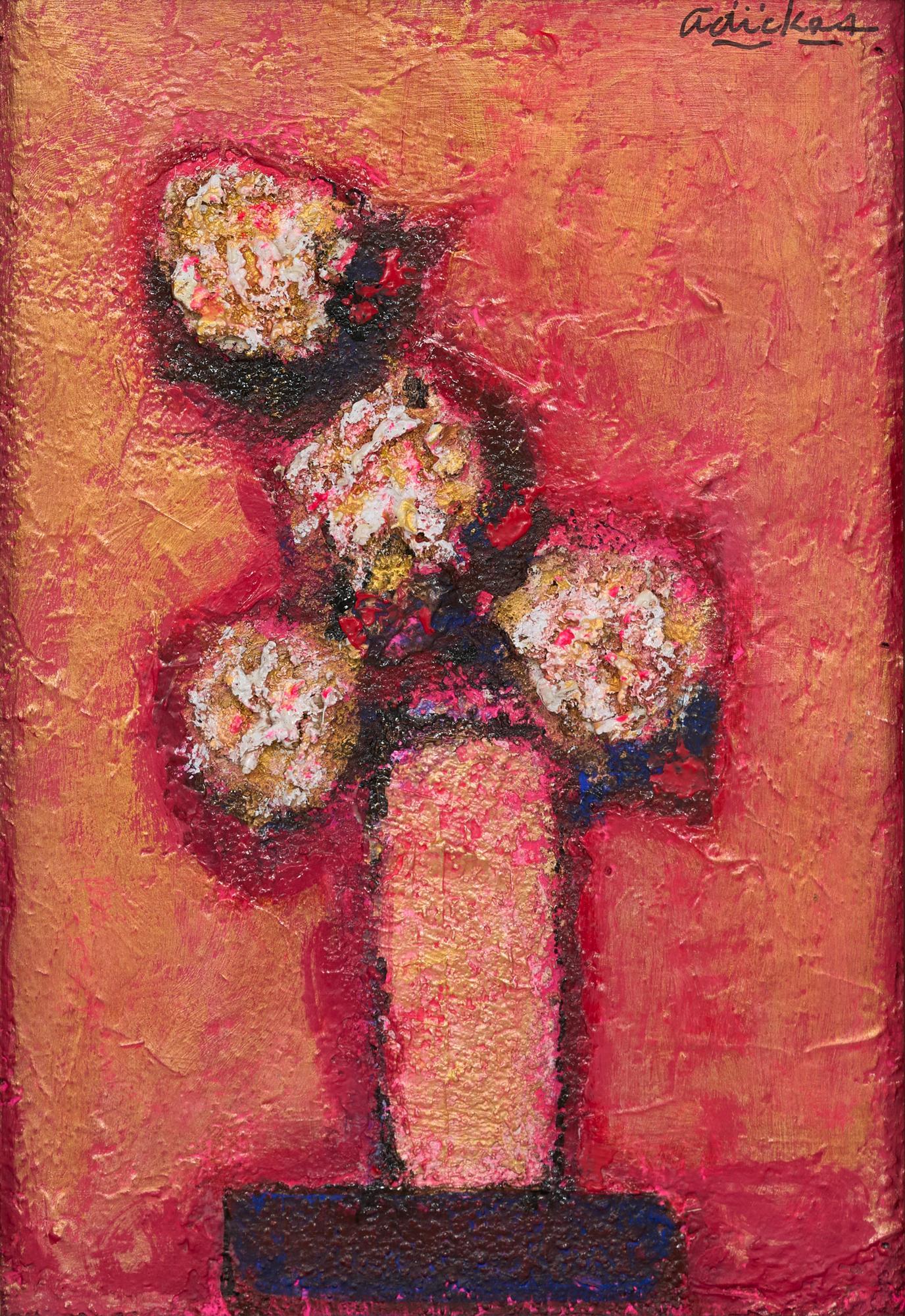 David Pryor Adickes (b. 1927), "4 Flowers, Gold Vase" (1 of 5)