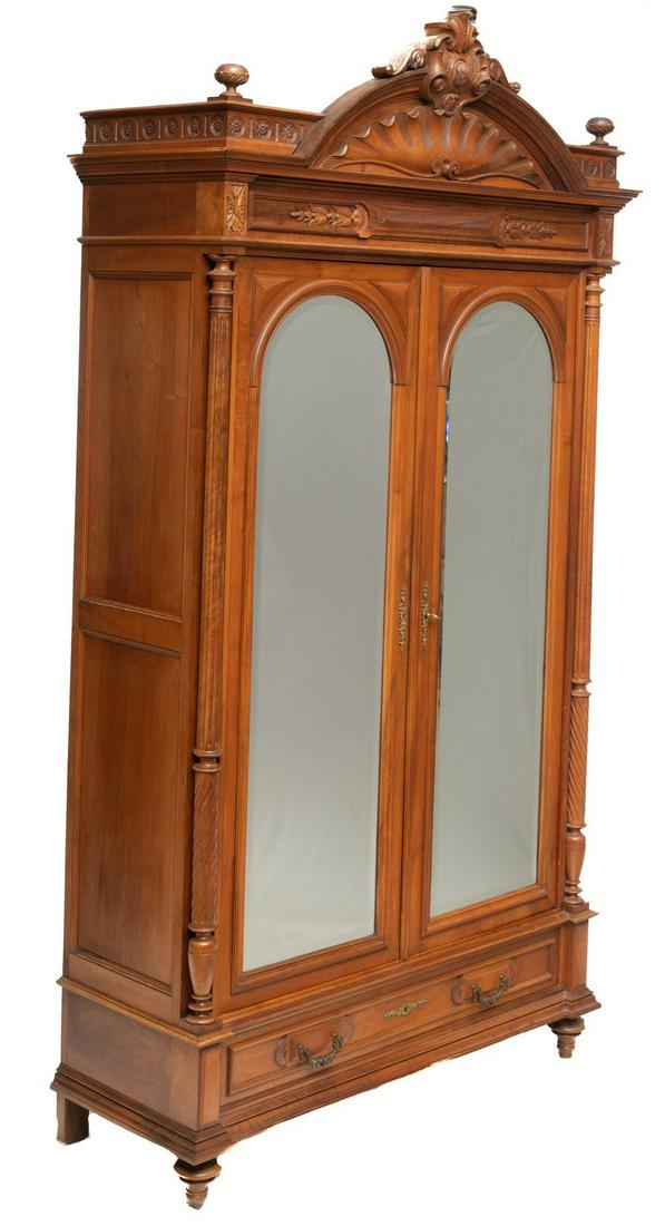 Louis XV Style Mirrored Armoire (1 of 4)
