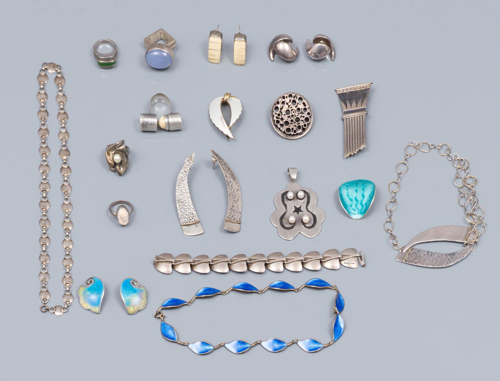 Mid-Century Danish Studio Sterling Silver Jewelry (1 of 2)