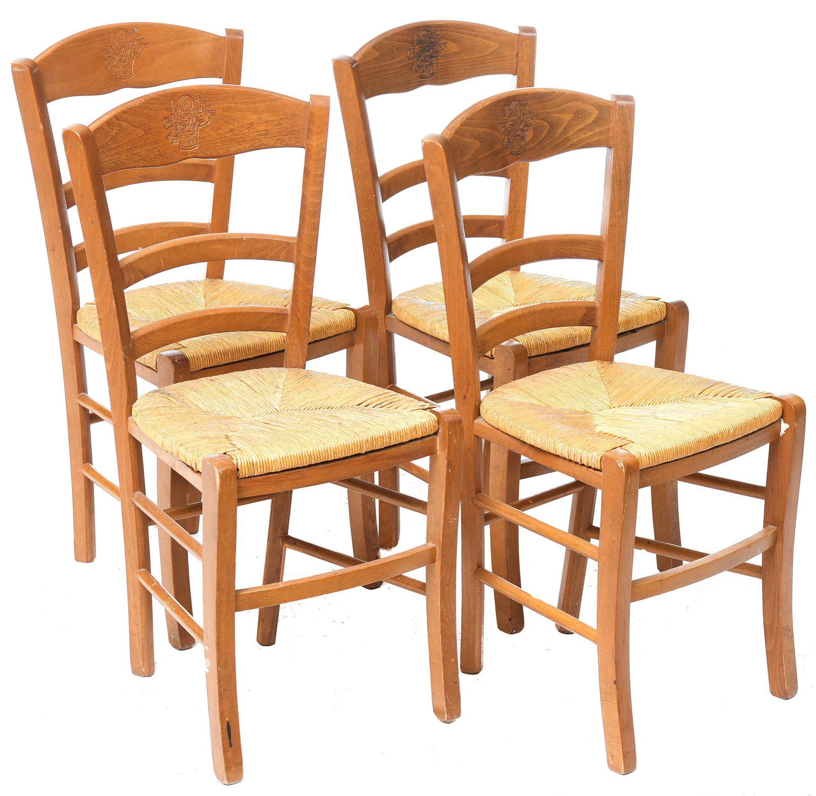 Set of 4 French Farmhouse Dining Chairs (1 of 3)
