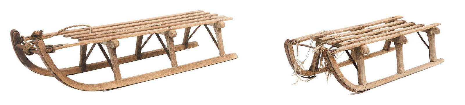 Pair of Rustic Wooden Sleds (1 of 4)
