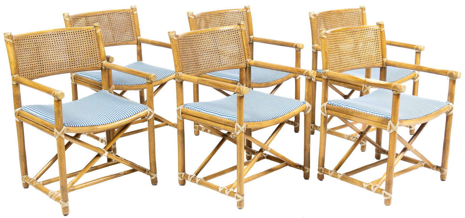 Set of 6 Mid-Century Rattan and Bamboo Chairs (1 of 3)