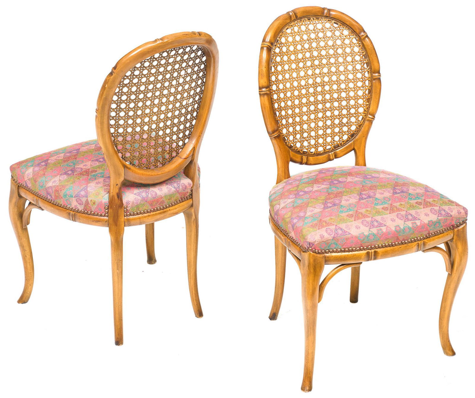 Pair of Bamboo Motif Rattan Chairs (1 of 2)