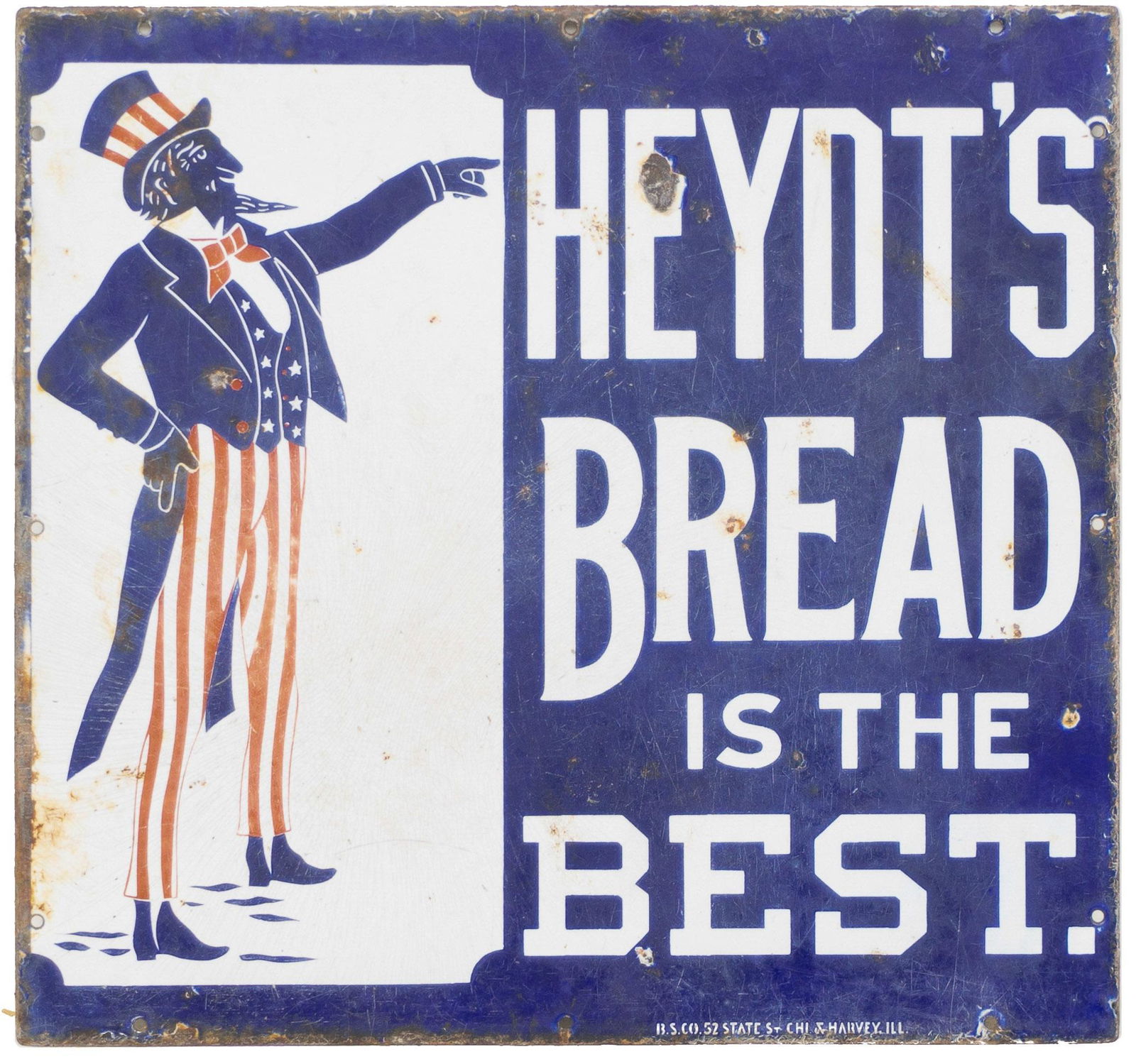 Vintage Heydt's Bread Enamel Sign (1 of 2)