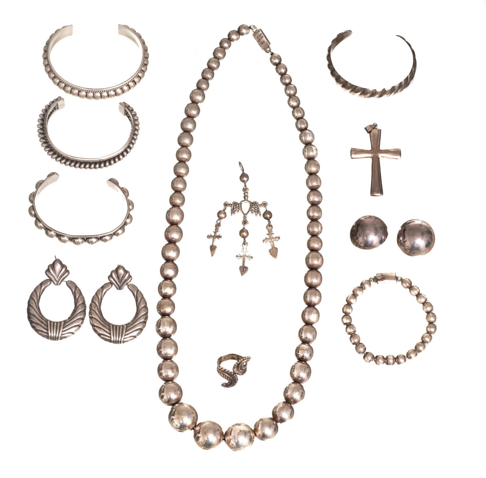 Lot of 13 Mexican Jewelry, To Include Sterling (1 of 4)