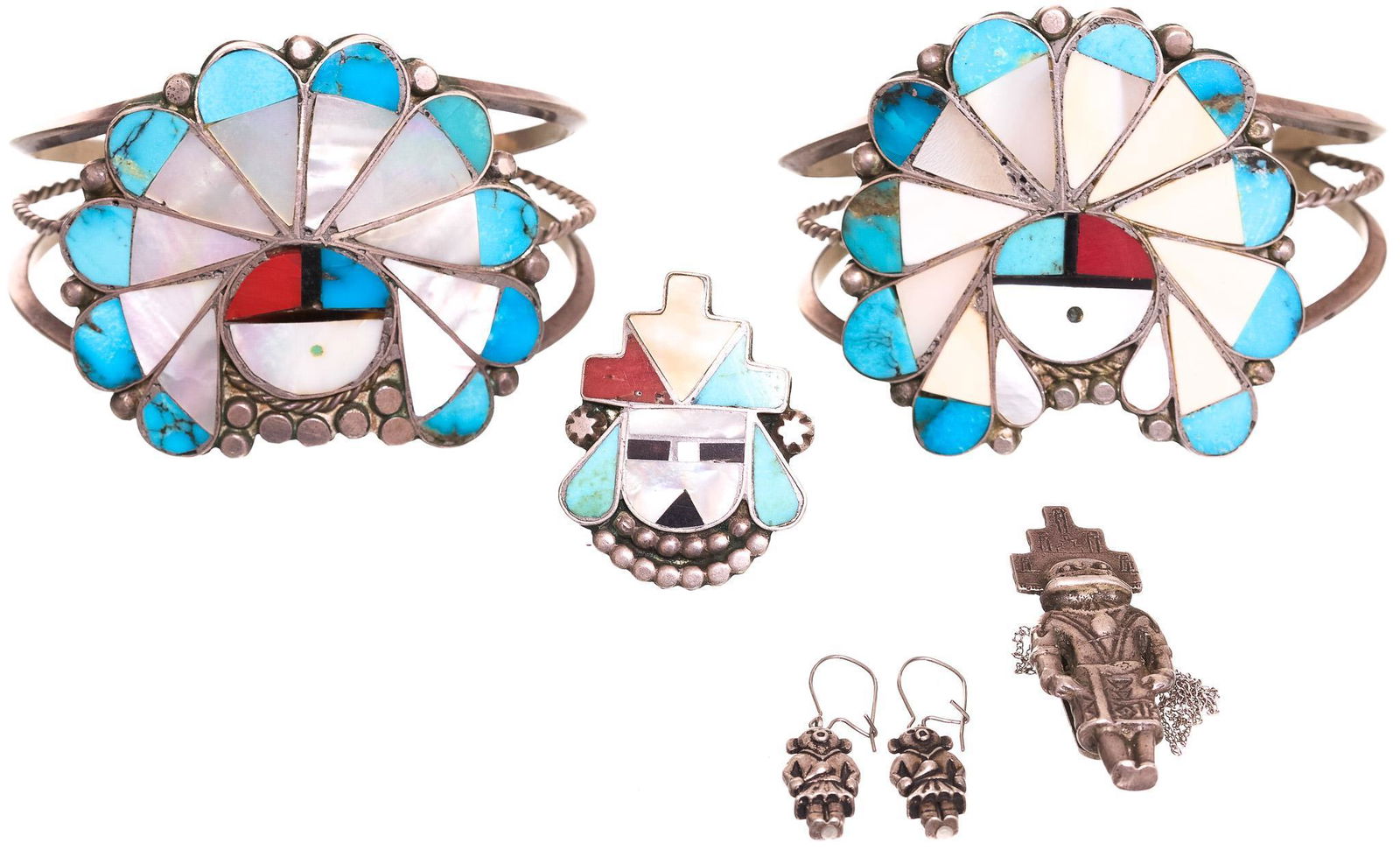 Collection of Native American Zuni Sterling Jewelry (1 of 5)