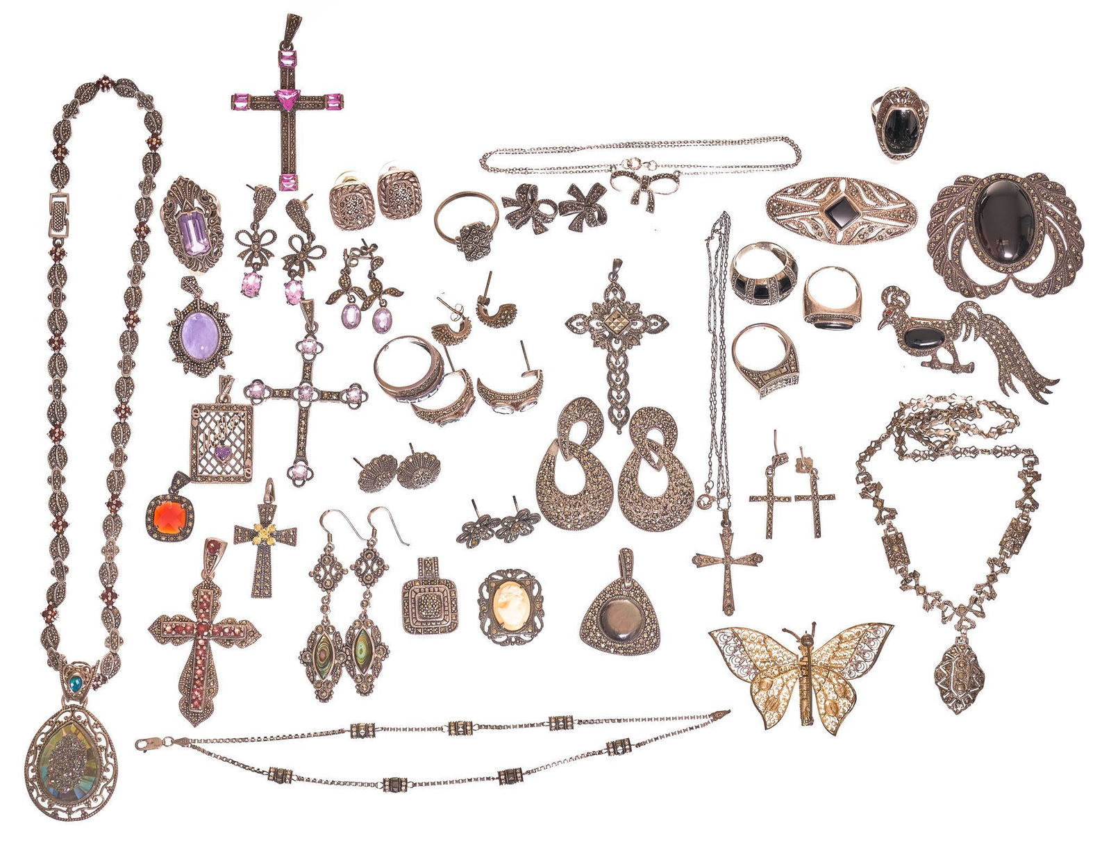 Lot of 39 Vintage Marcasite Jewelry (1 of 6)