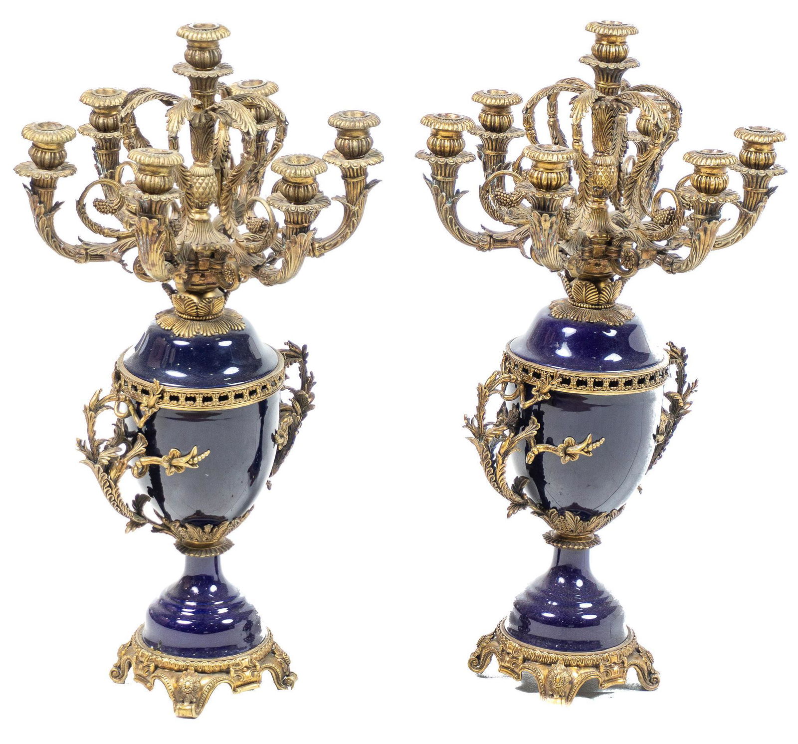 Pair of French Empire Style Gilt Candelabras (1 of 6)