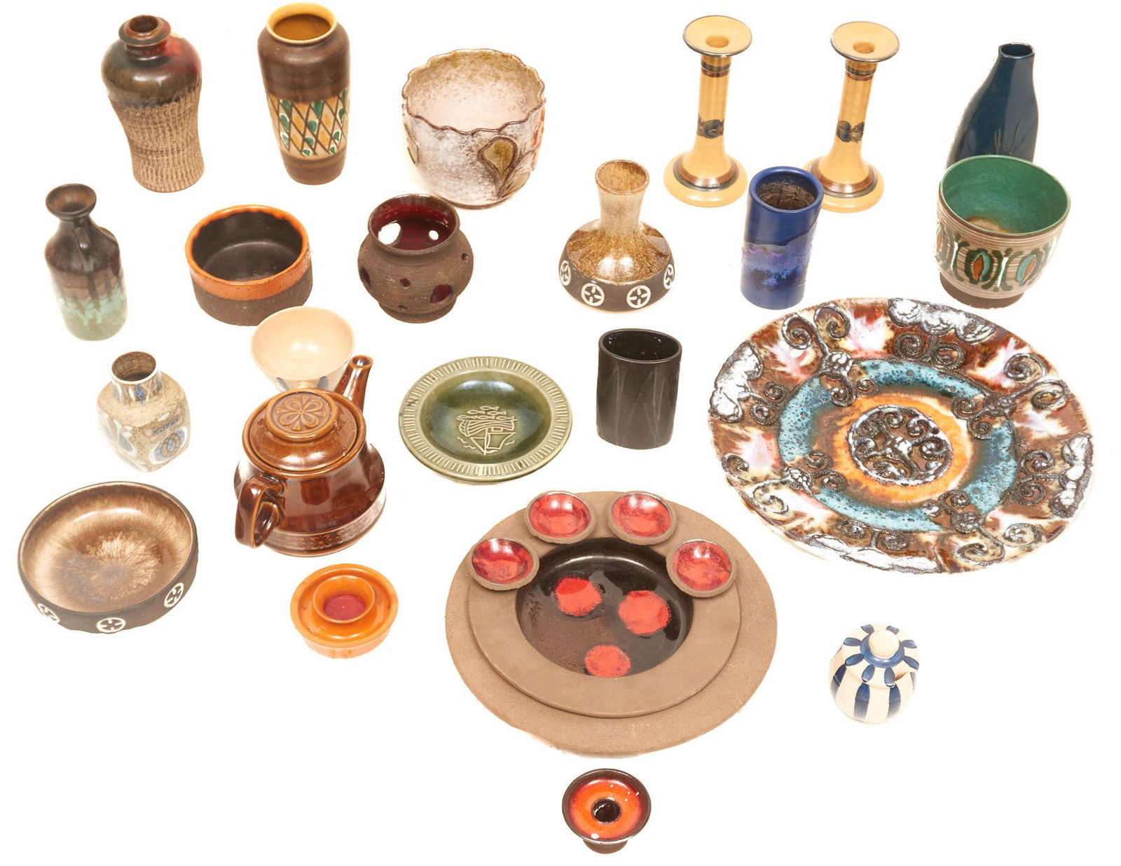 Lot of 16 Danish Mid-Century Pottery (1 of 7)