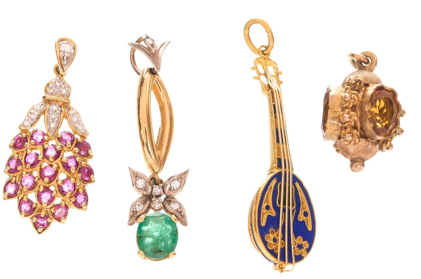 Collection of 4 Lavalier Pendants 14K 18K Gold (1 of 3)