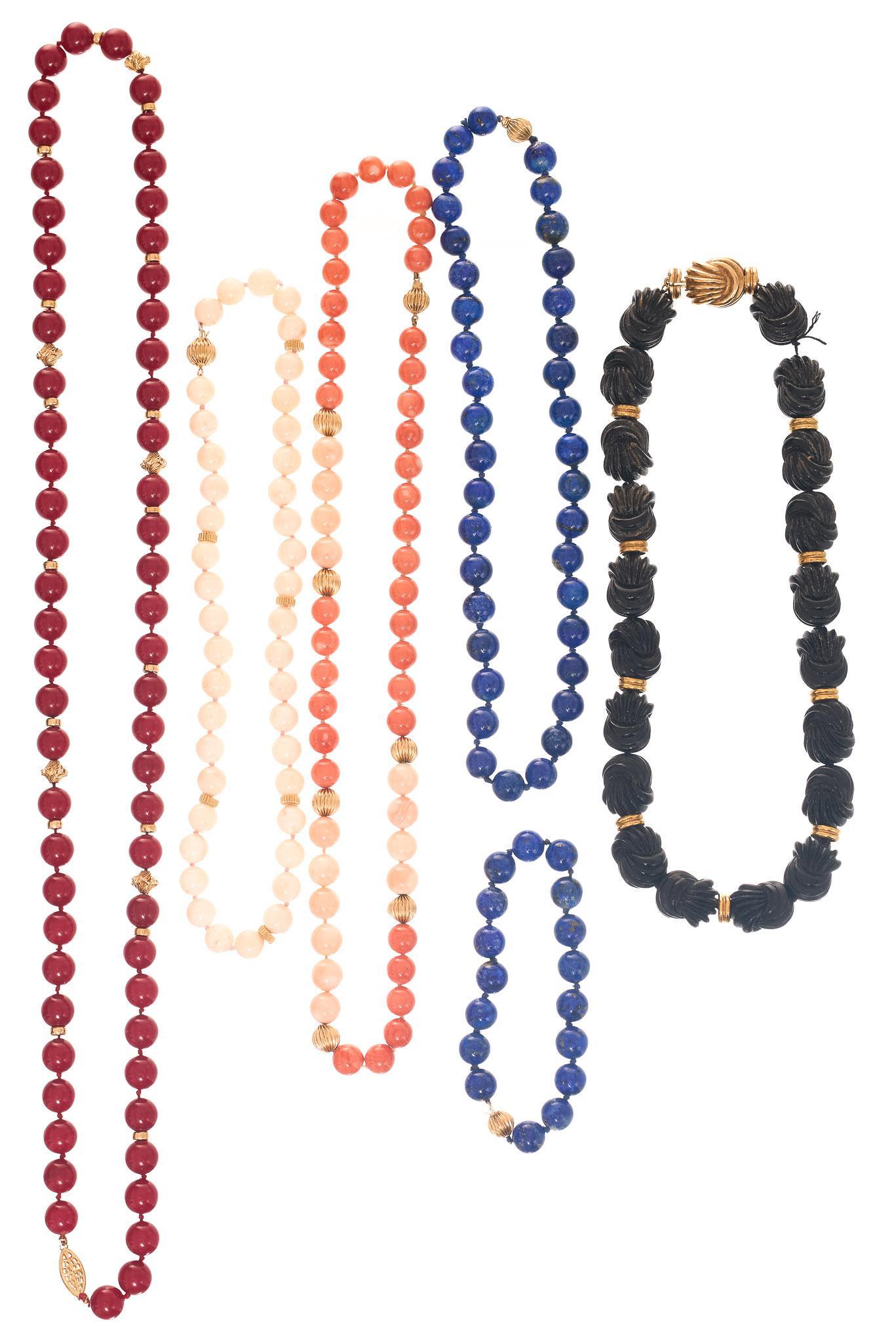 Collection of 6 14K Gold and Gemstone Necklaces (1 of 5)