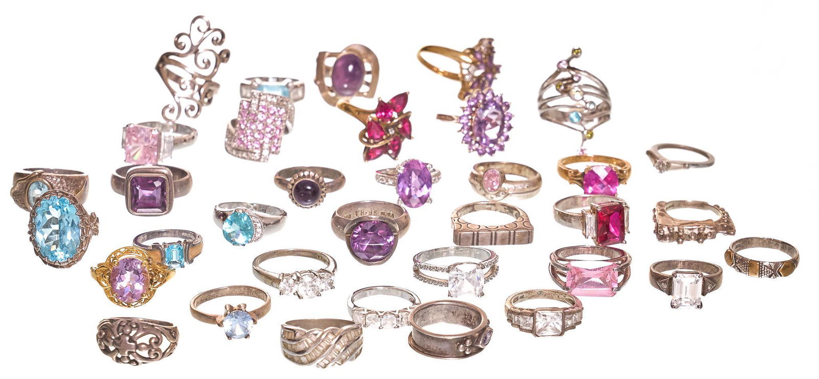 Collection of 35 Gemstone Rings (1 of 4)