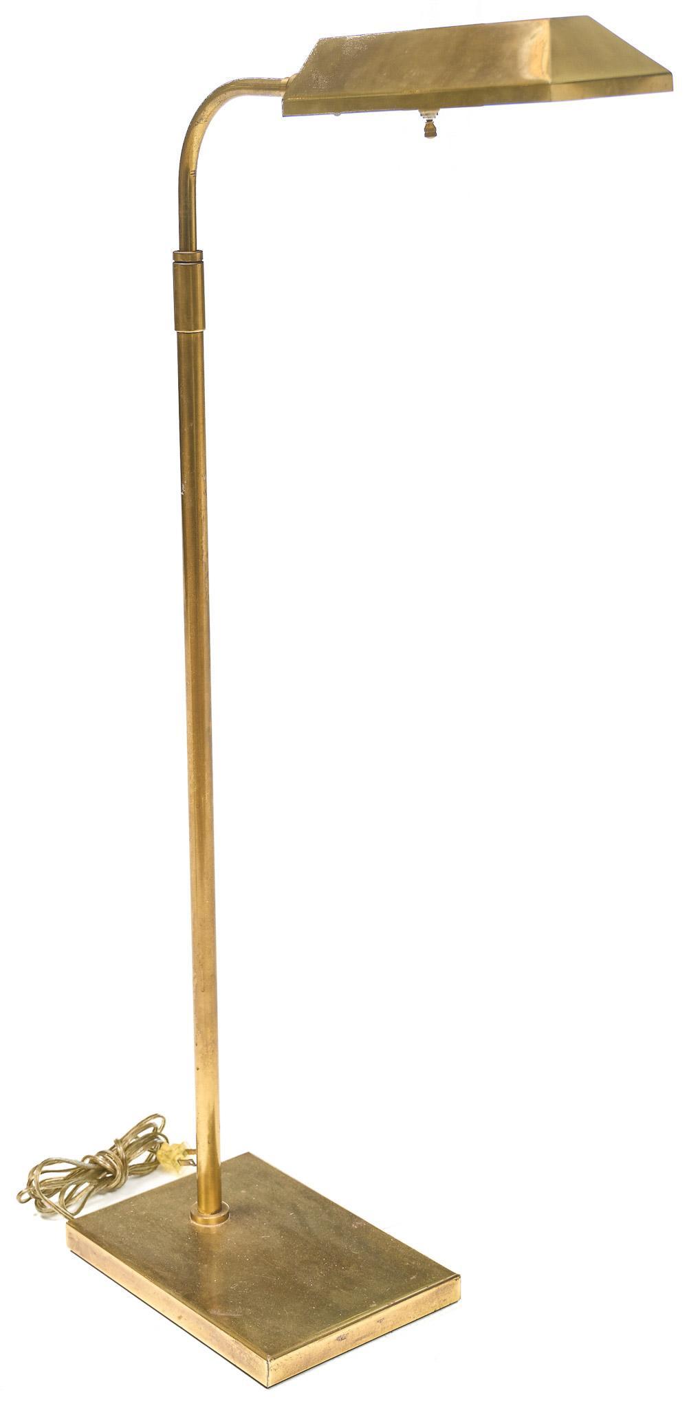 Mid-Century Brass Lamp: Mid-Century brass lamp 36"h x 17"w x 7"d Provenance: The Estate of Coleman and Judy Renick We happily provide seamless shipping services on everything we sell. Please email us at shipping@vogtaucti