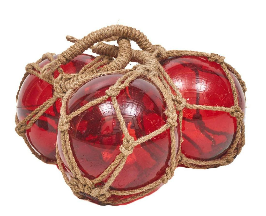 Set of 3 Vintage Nautical Glass Floaters (1 of 4)