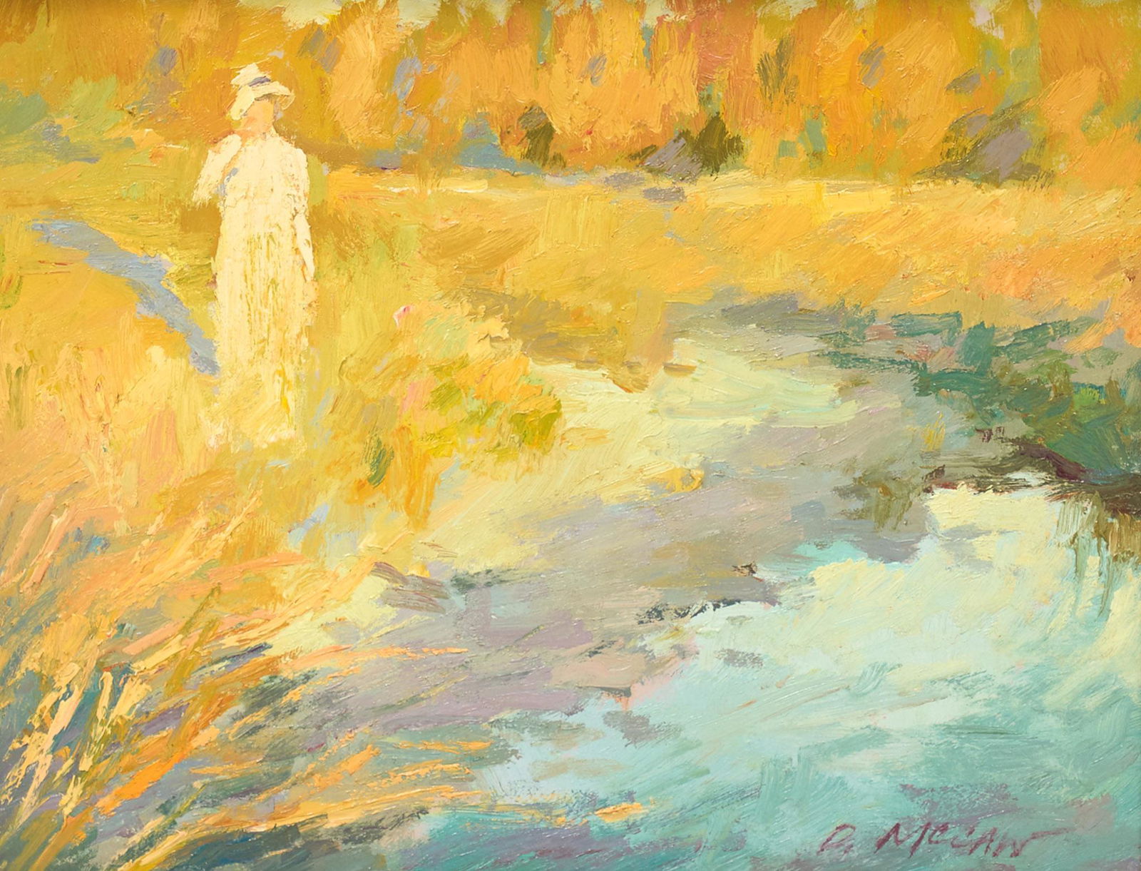 Dan McCaw (b. 1942), Summer Day: Dan McCaw (b. 1942), summer day, oil on board, framed frame: 8"h x 10"w Provenance: An Austin, TX Estate We happily provide seamless shipping services on everything we sell. Please email us at ship