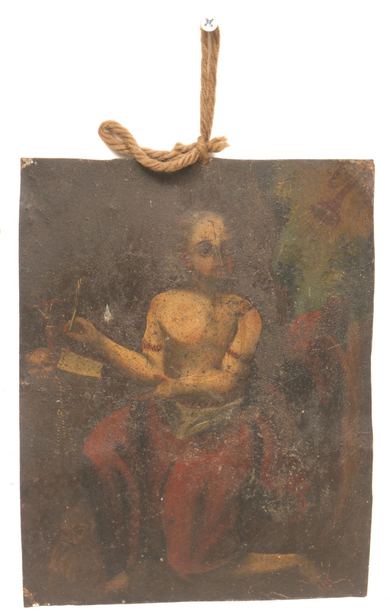 20th C. Mexican Folk Art Retablo, Saint (1 of 3)