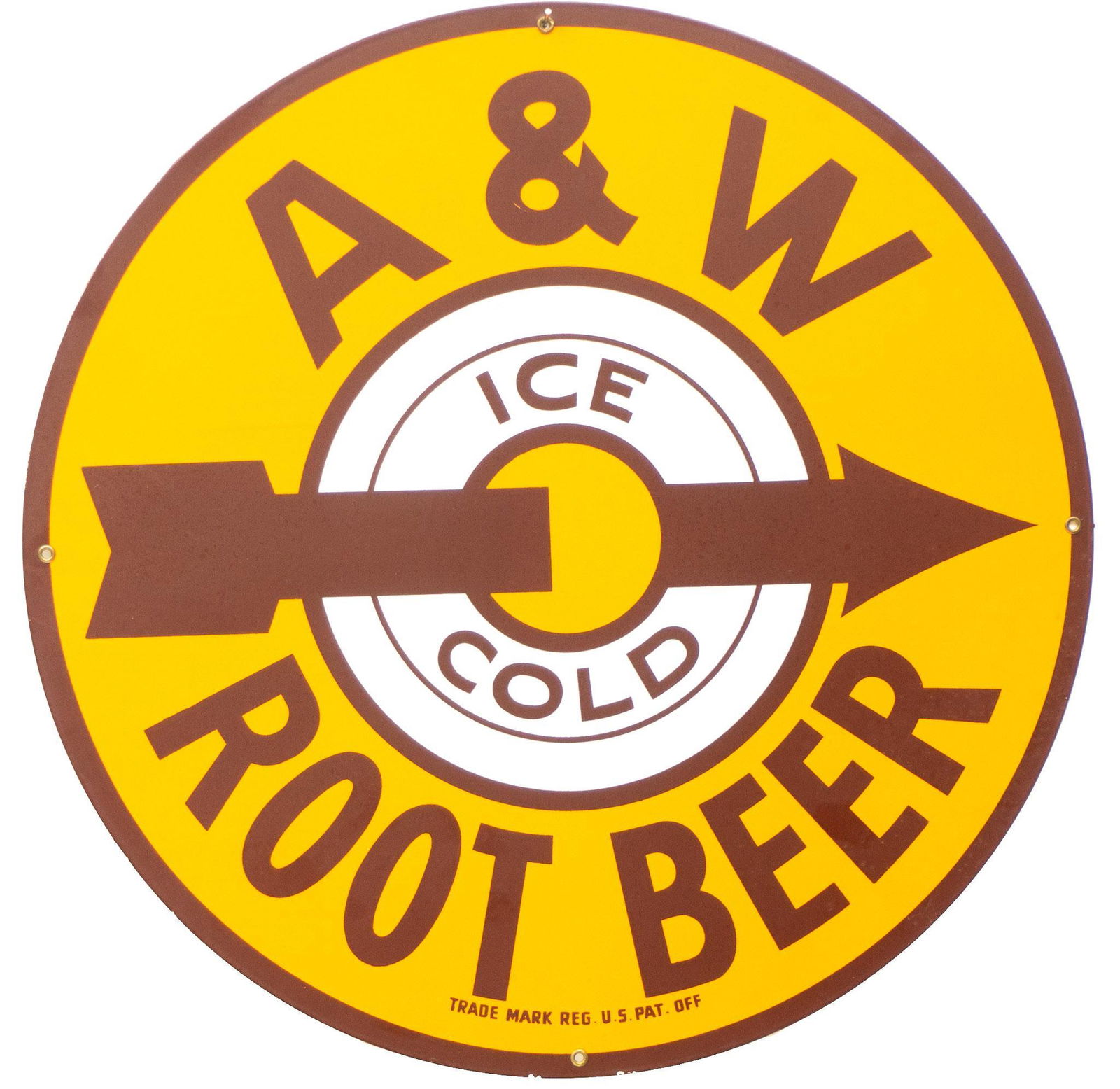 A&W Root Beer Porcelain Advertising Sign (1 of 3)