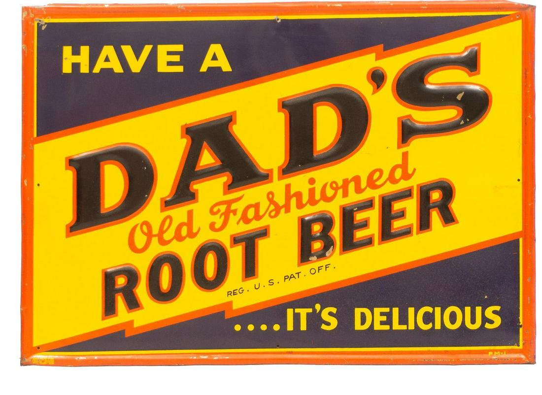 Dad's Old Fashioned Root Beer Tin Advertising Sign (1 of 5)