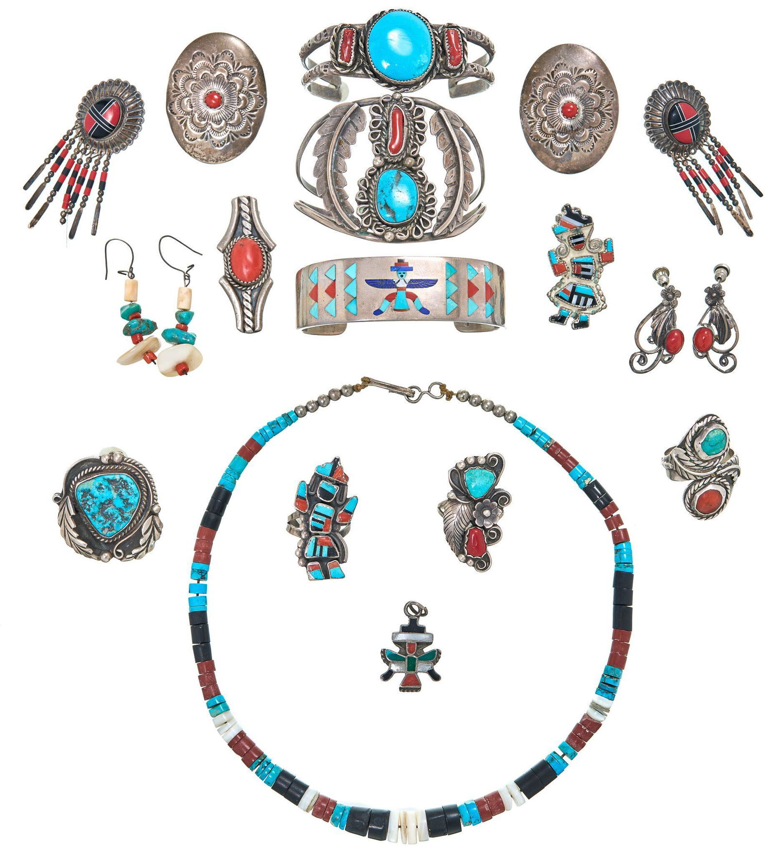 Vintage Native American Coral Turquoise Jewelry (1 of 7)