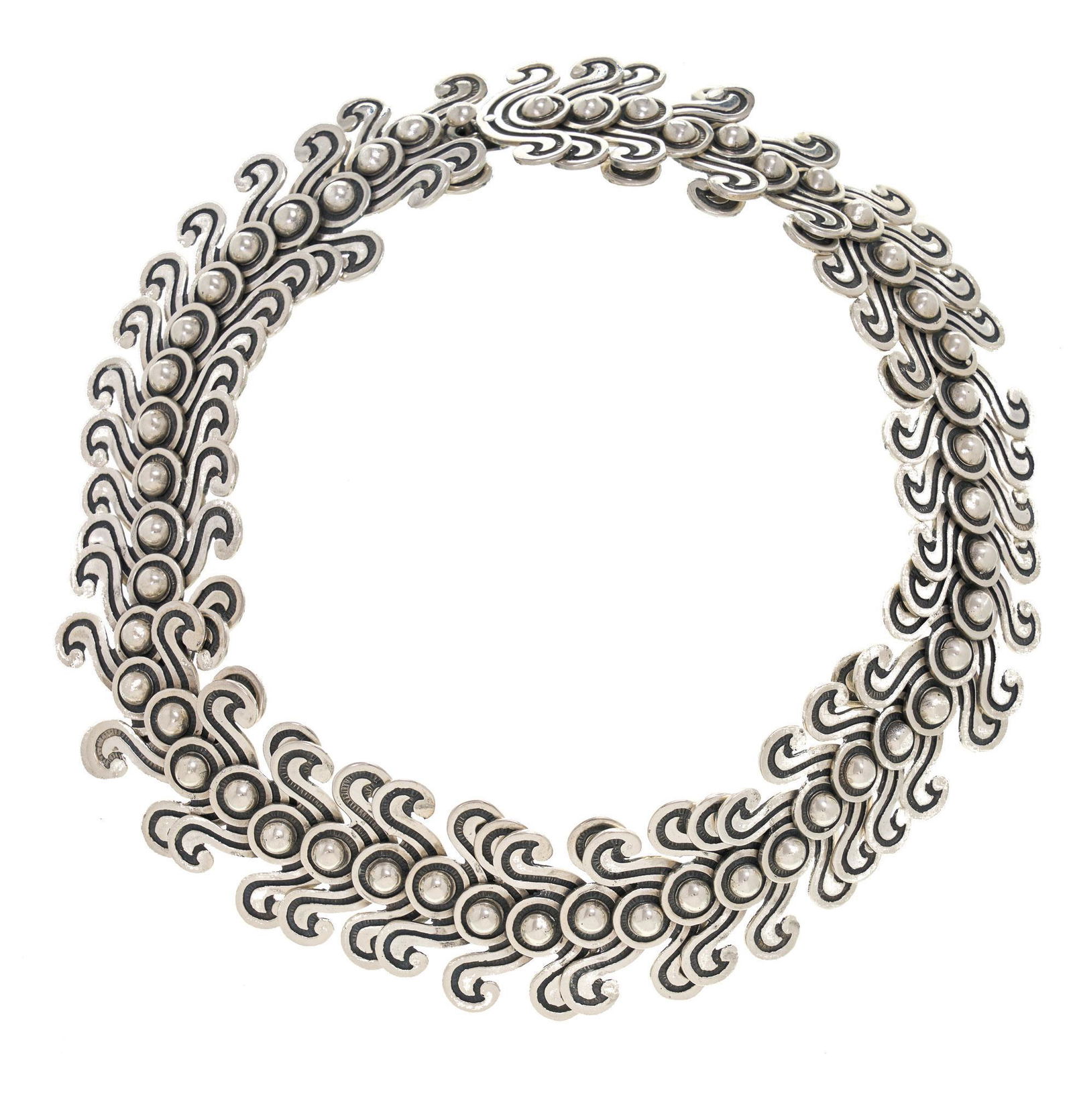 Vintage Mexican Sterling Fish Scale Necklace (1 of 5)