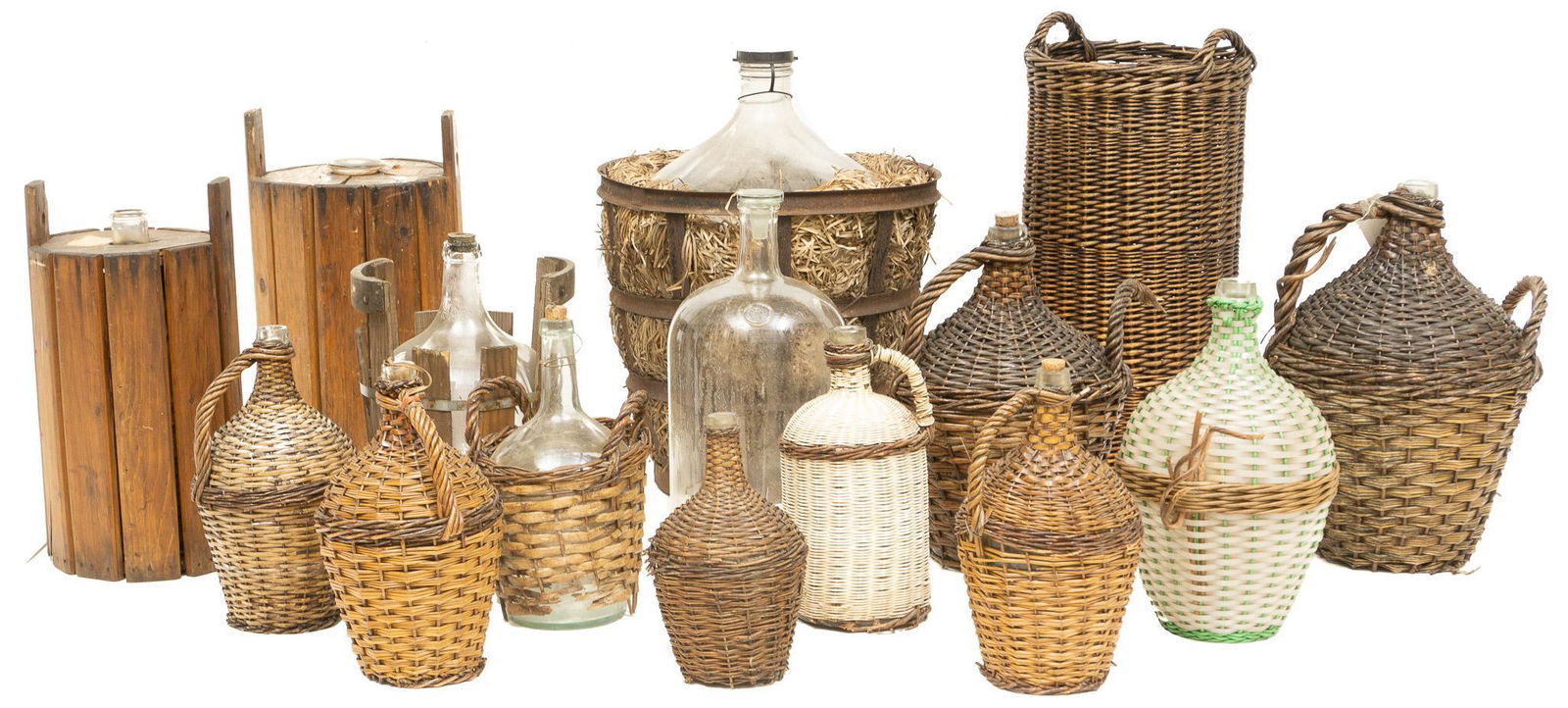 Lot of 14 Vintage Hand Blown Glass Carboys (1 of 6)