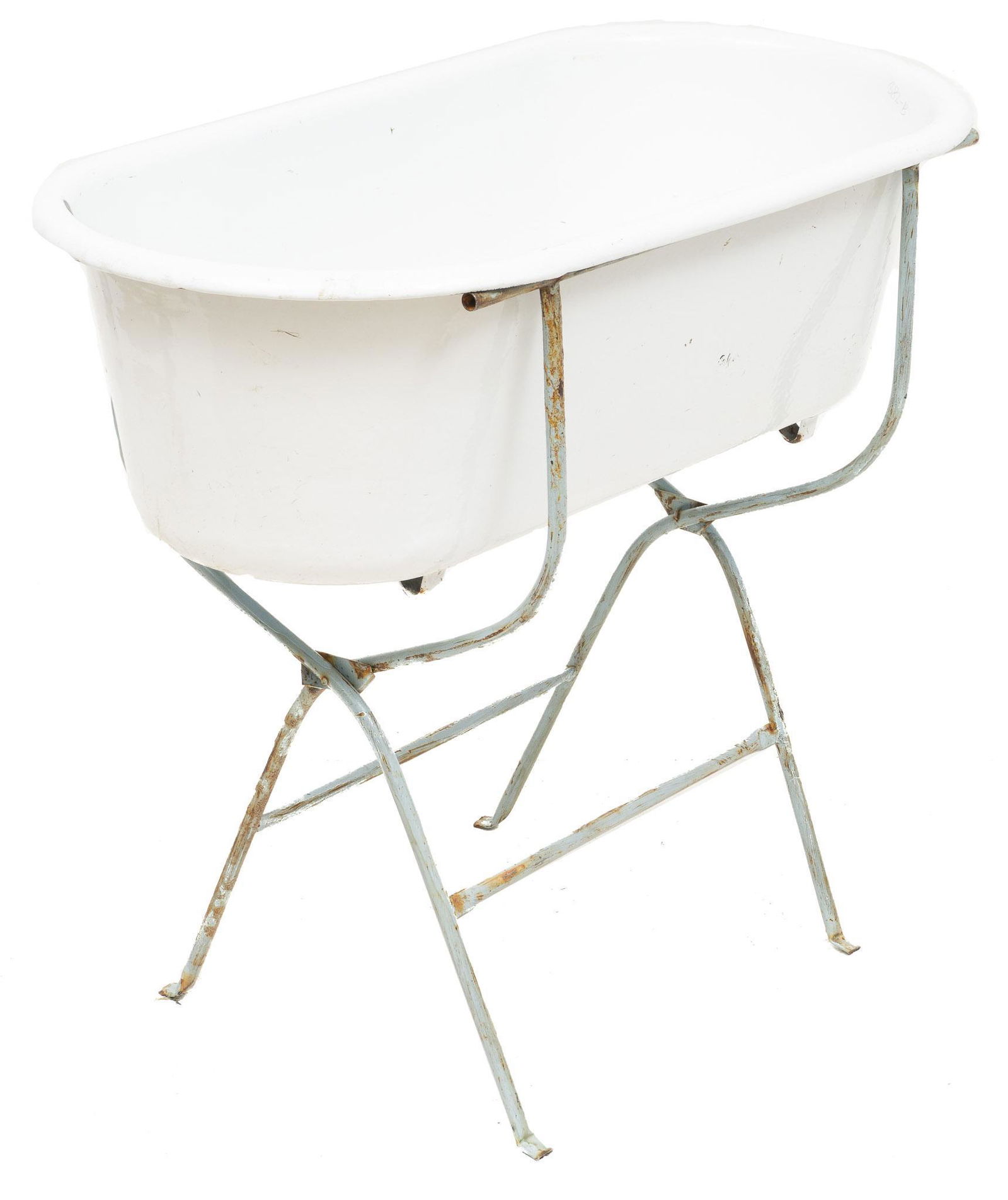 Vintage Enamel Tub on Stand (1 of 3)