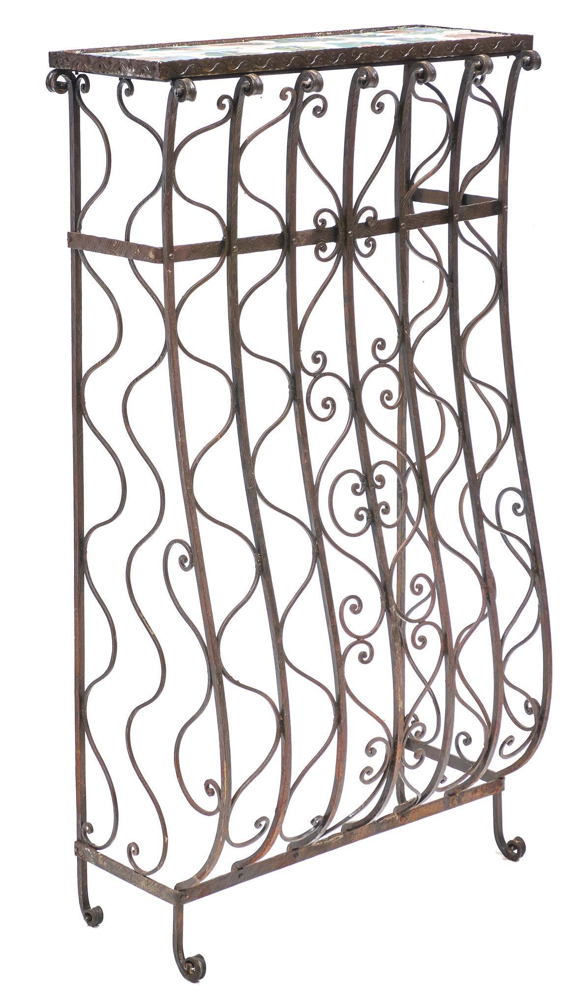 Spanish Wrought Iron Tile Top Hall Table (1 of 4)