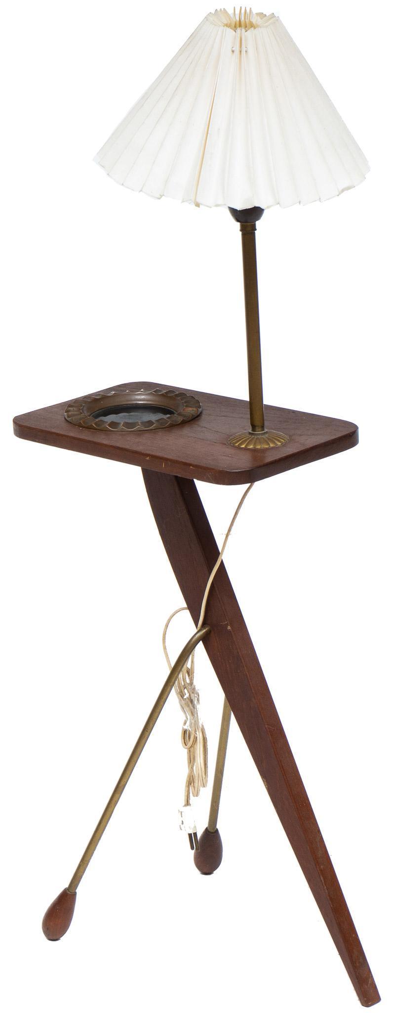 Danish Mid-Century Smoking Stand with Lamp (1 of 5)