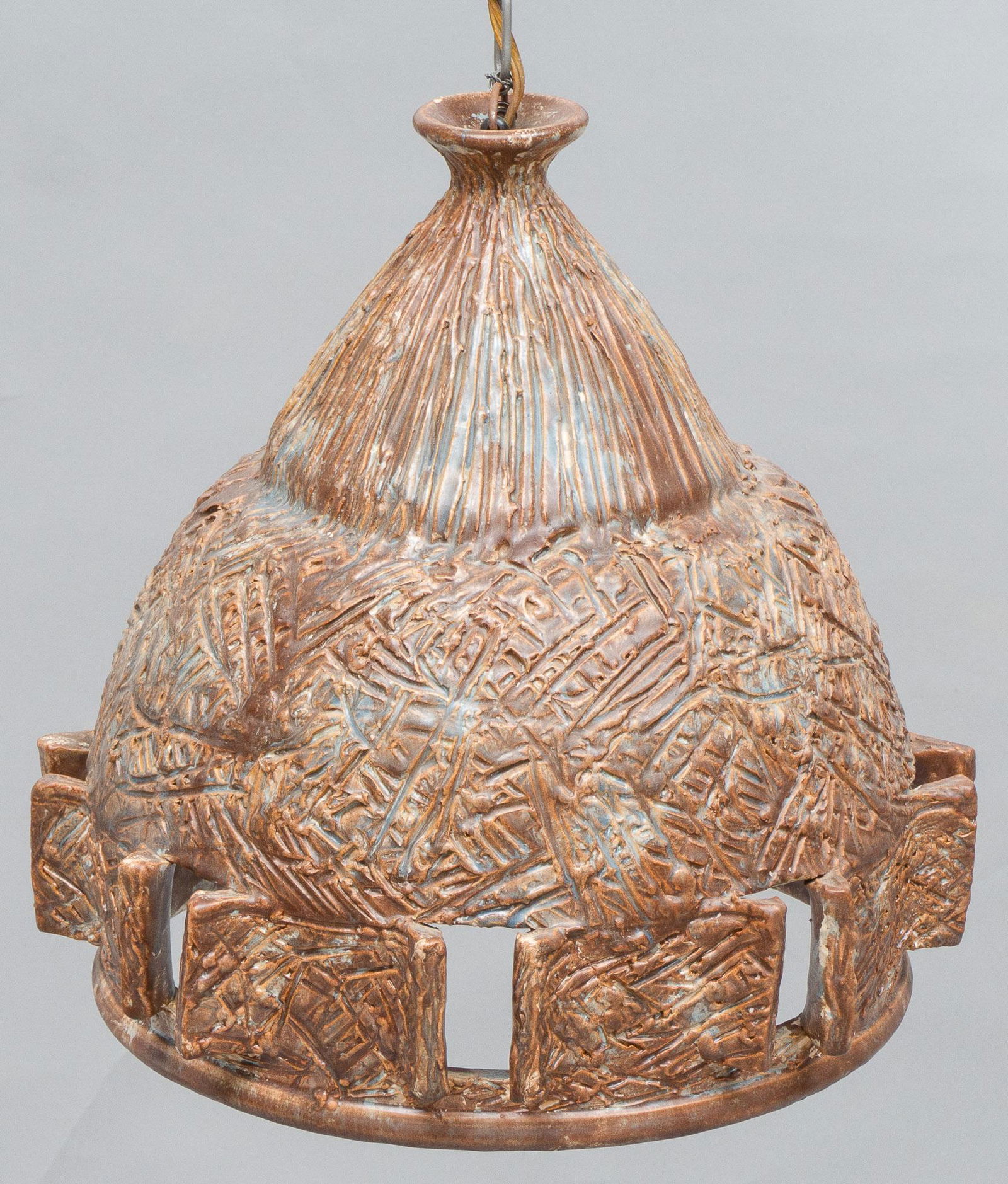 Danish Mid-Century Pottery Chandelier (1 of 4)