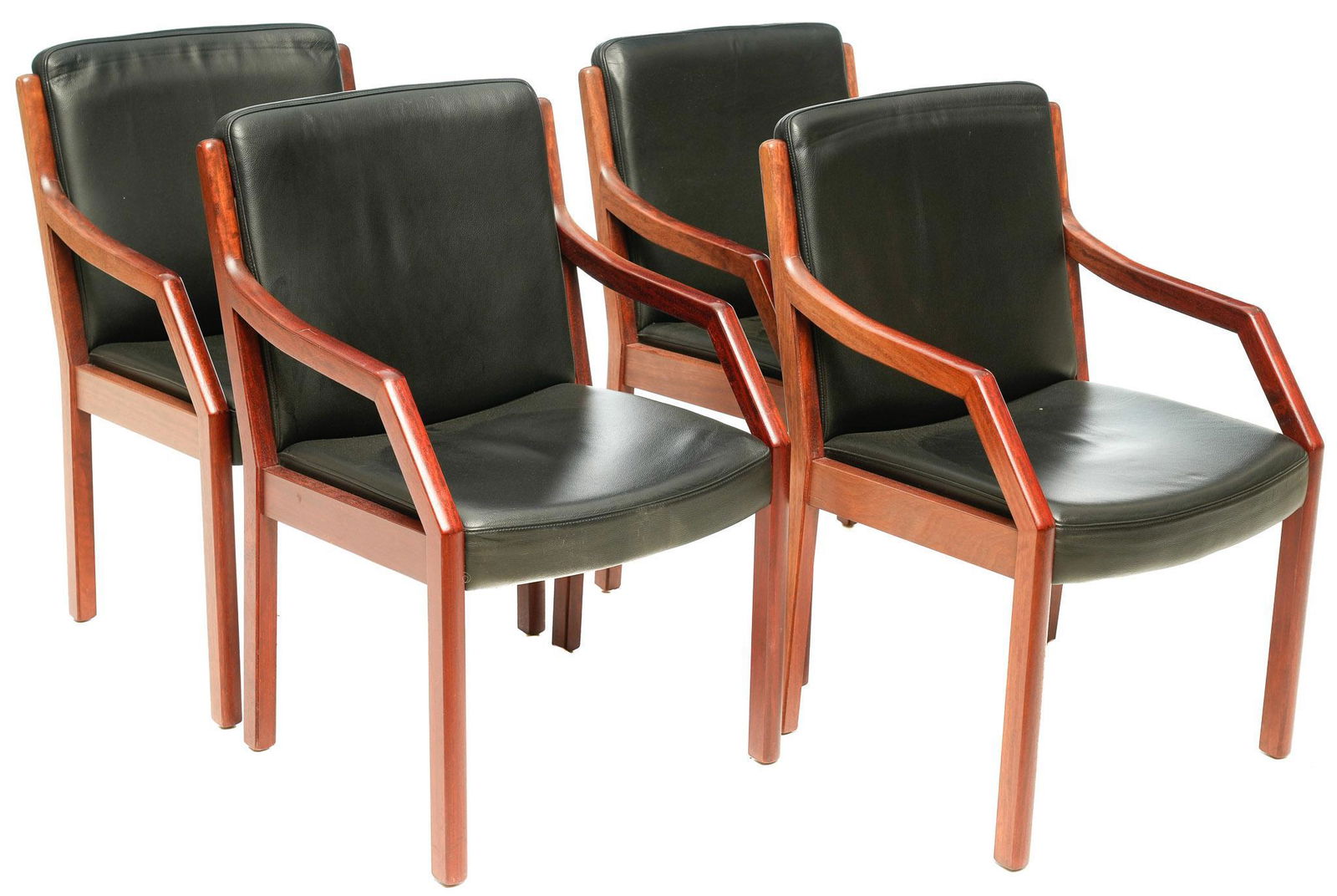 Set of 4 Danish Mid-Century Arm Chairs (1 of 3)