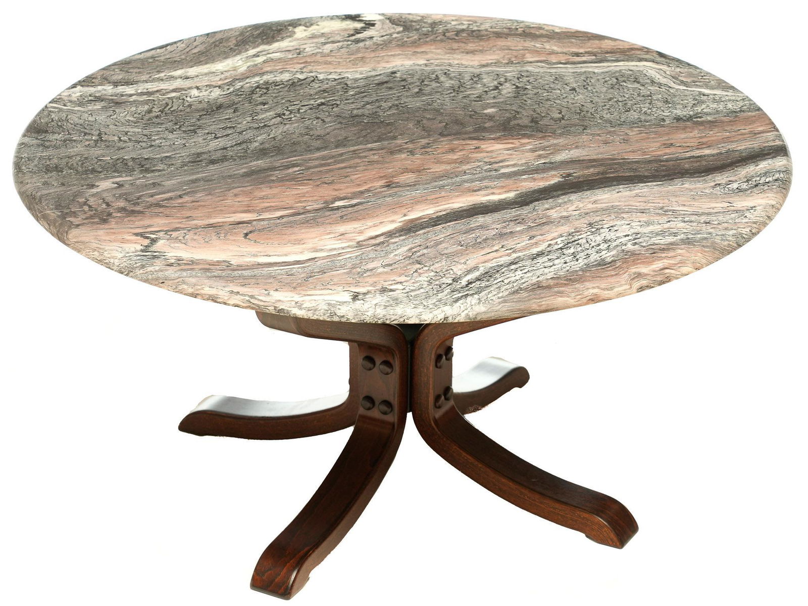 Danish Mid-Century Marble Top Coffee Table (1 of 3)