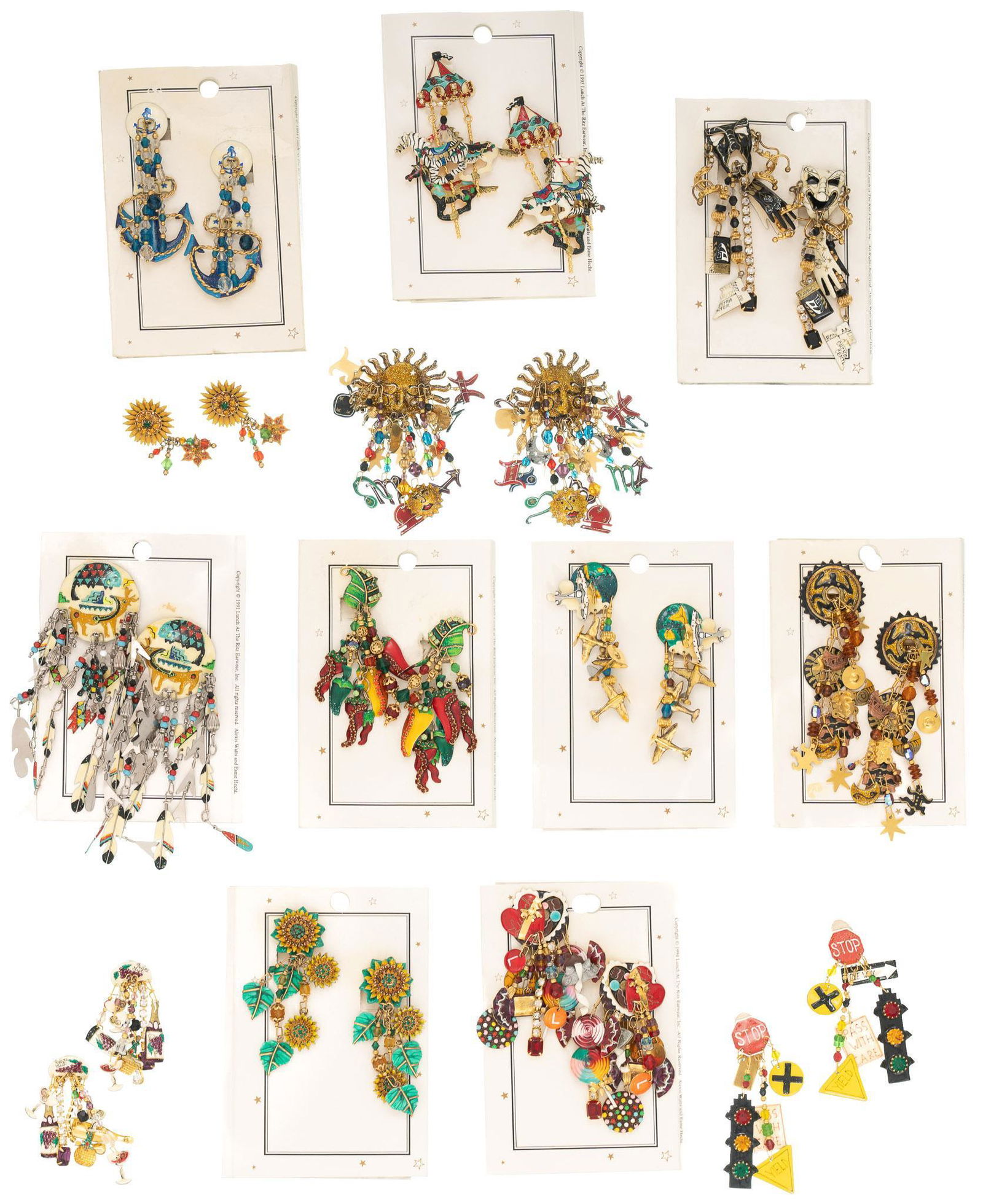 Collection of "Lunch At The Ritz" Costume Earrings (1 of 9)
