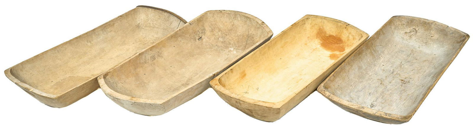Lot of 4 Rustic Farmhouse Wooden Dough Troughs (1 of 4)