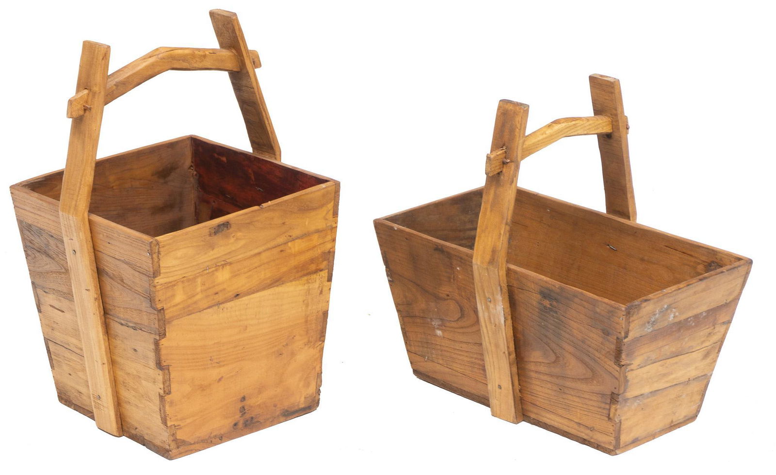 Pair of Rustic Wooden Well Buckets (1 of 3)