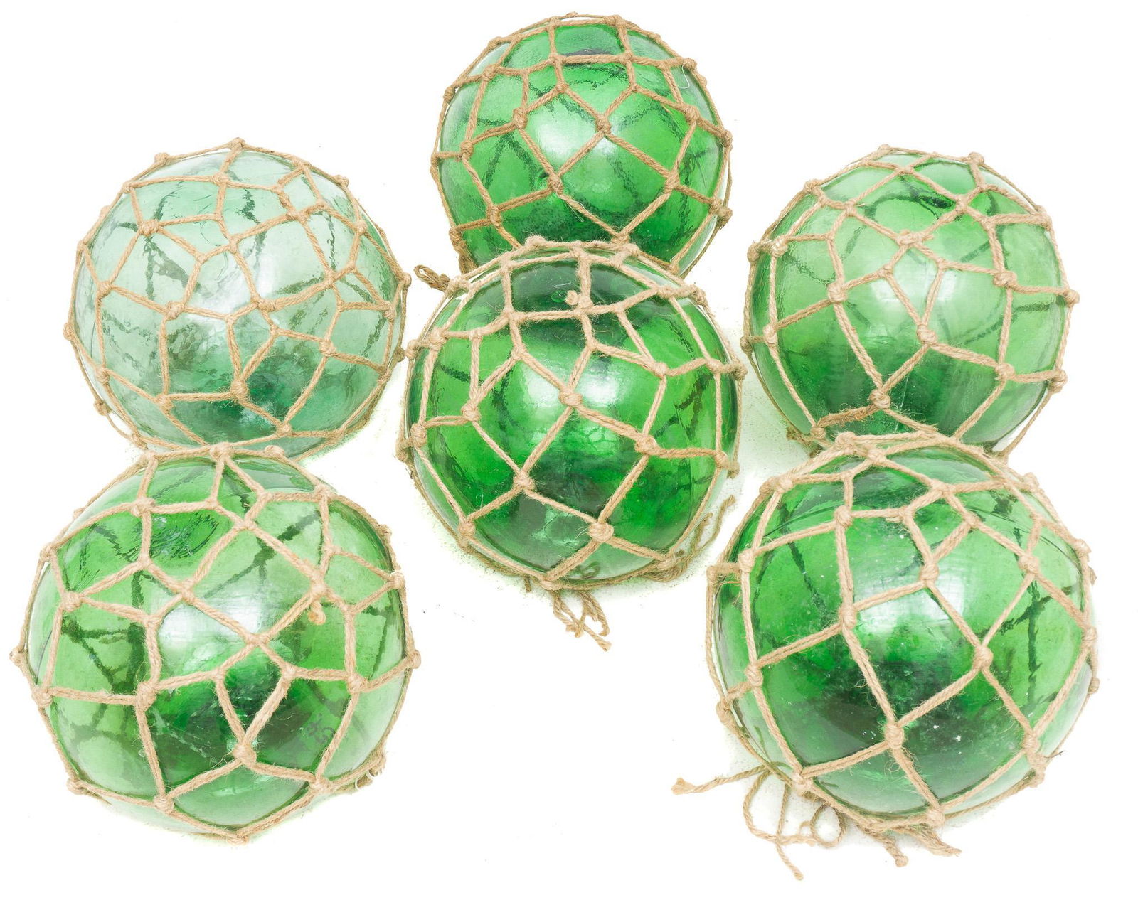 Set of 6 Nautical Vintage Nautical Glass Floaters (1 of 4)