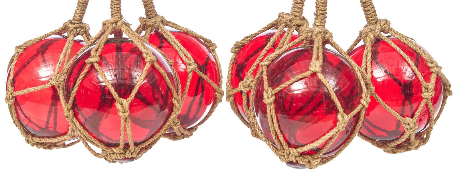 Set of 6 Nautical Vintage Nautical Glass Floaters (1 of 4)