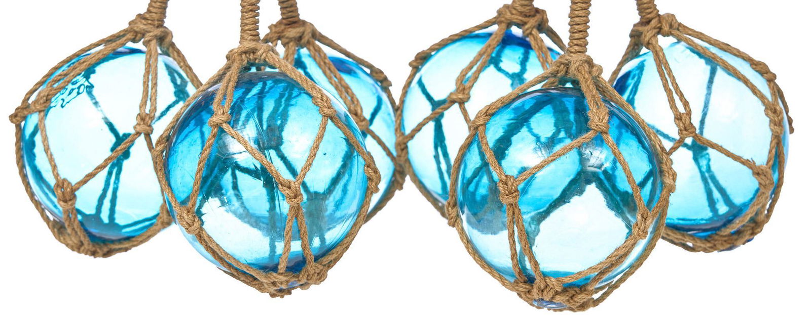 Set of 6 Nautical Vintage Nautical Glass Floaters (1 of 3)