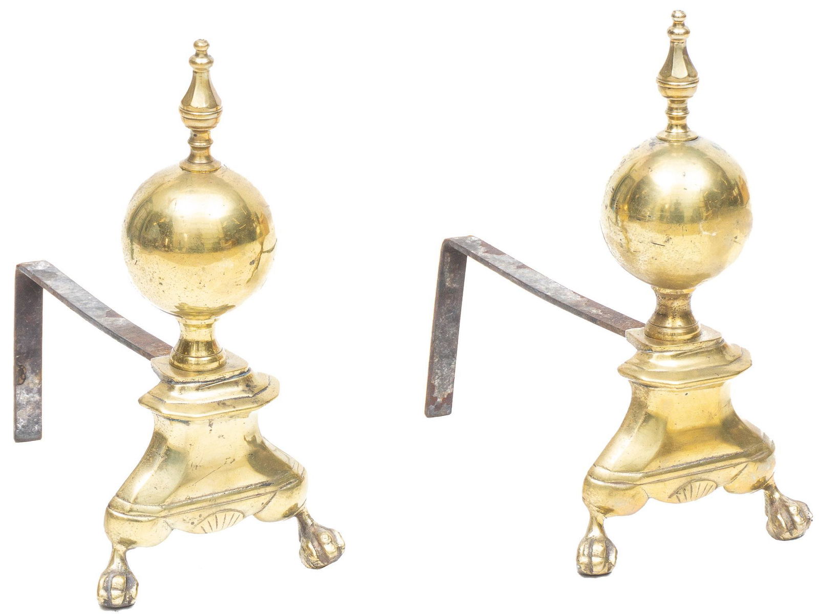 Pair of Vintage Brass Fireplace Andirons (1 of 5)