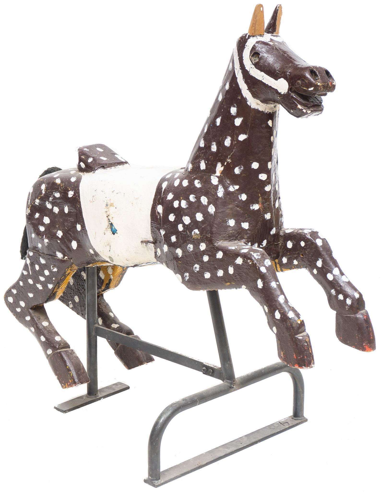 Vintage Carved Carousel Horse on Stand (1 of 3)