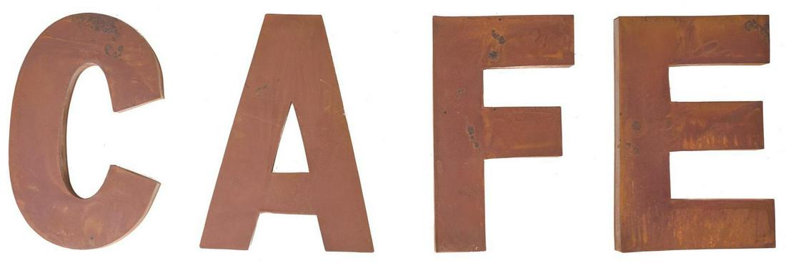 Vintage Metal Cafe Letter Sign (1 of 4)