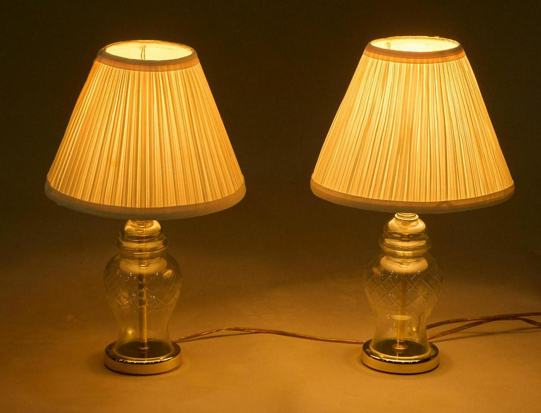Pair of Vintage Glass Table Lamps (1 of 3)