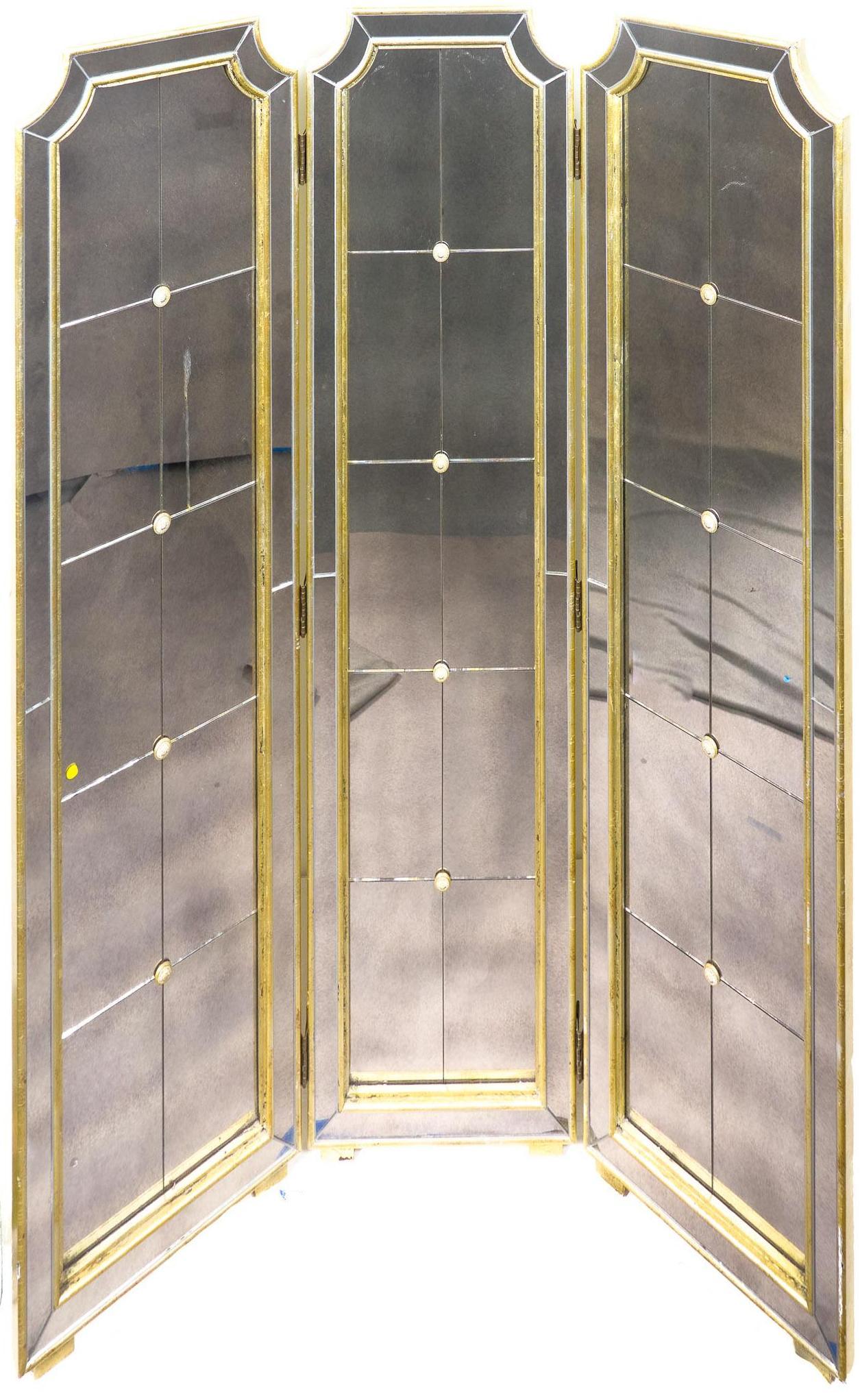 Vintage Folding Mirrored Room Divider (1 of 3)